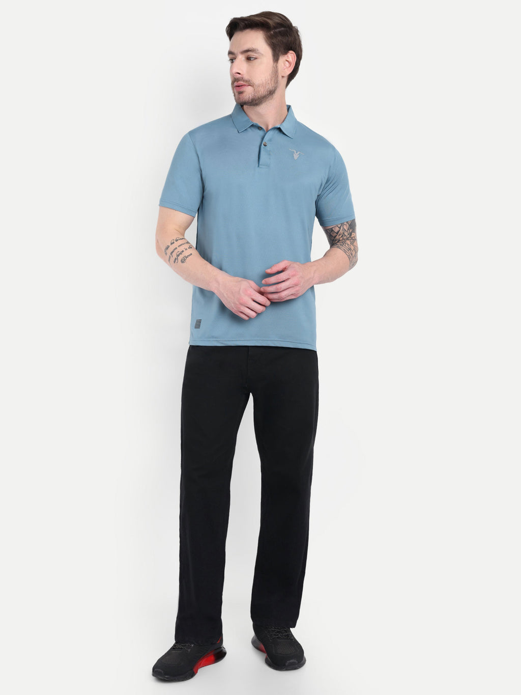 Light Blue Polo T-Men’s Light Blue Polo T-Shirt – Everyday Activewear