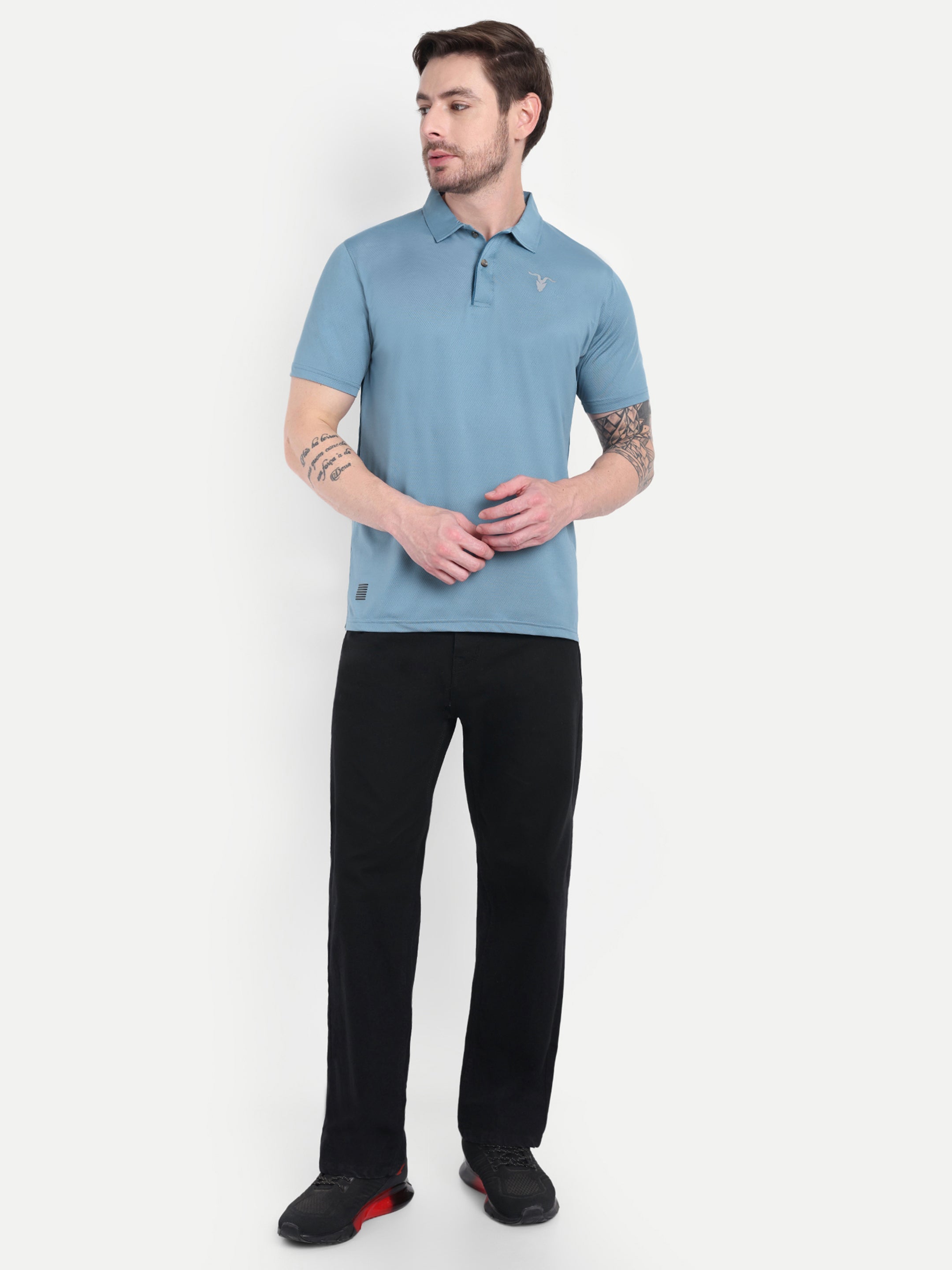 Light Blue Polo T-Men’s Light Blue Polo T-Shirt – Everyday Activewear
