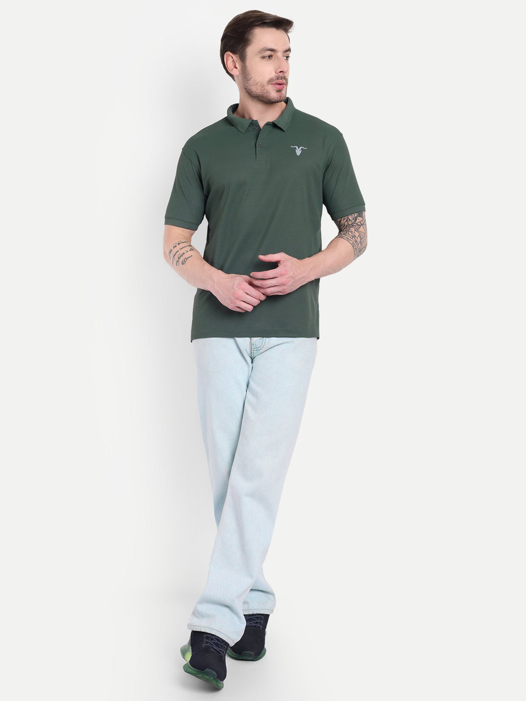 Men’s Gray Polo T-Shirt – Classic & Comfortable