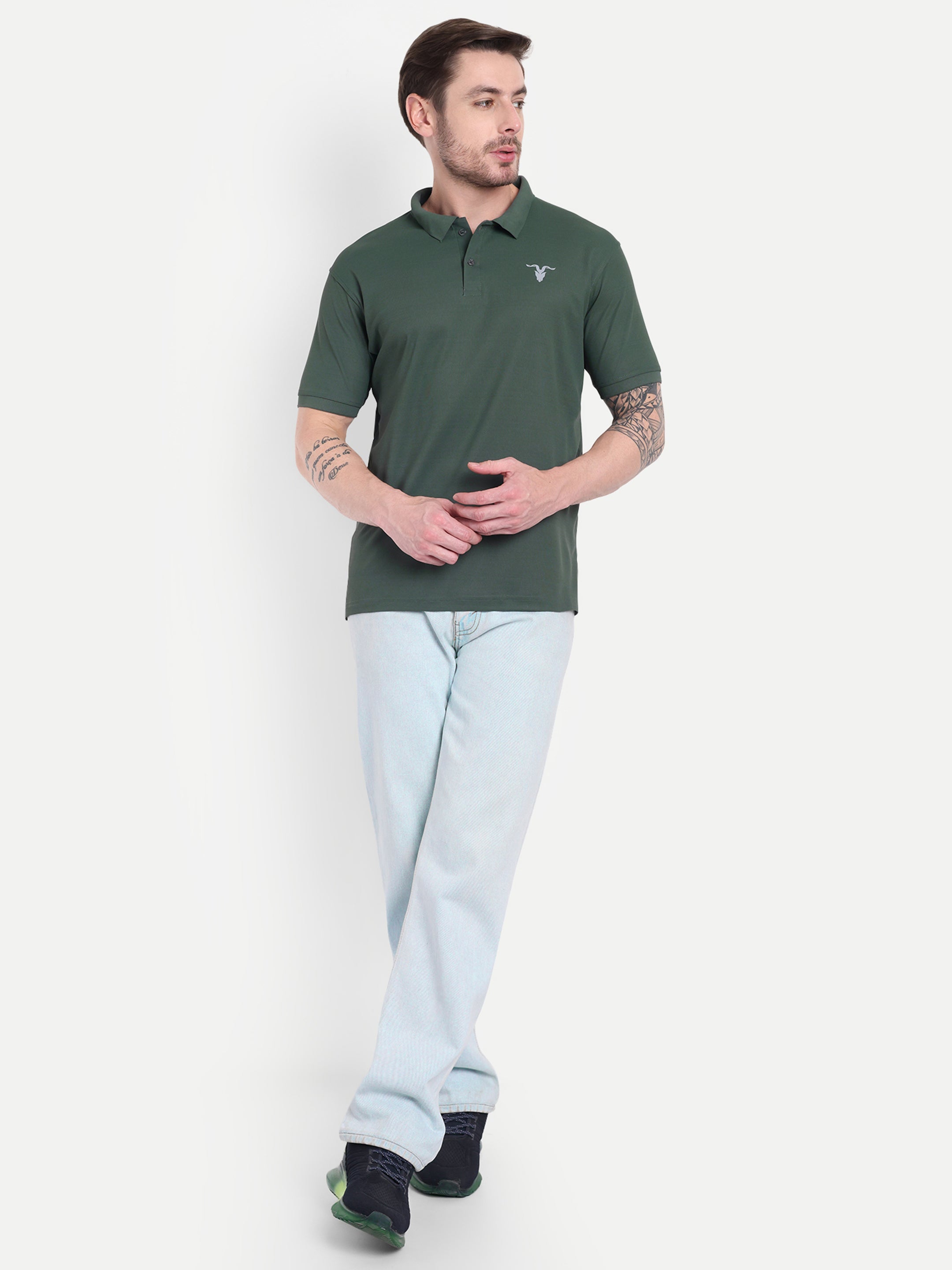 Men’s Gray Polo T-Shirt – Classic & Comfortable