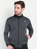 Men’s Black Jacket with Gray Collar – Sleek & Sporty