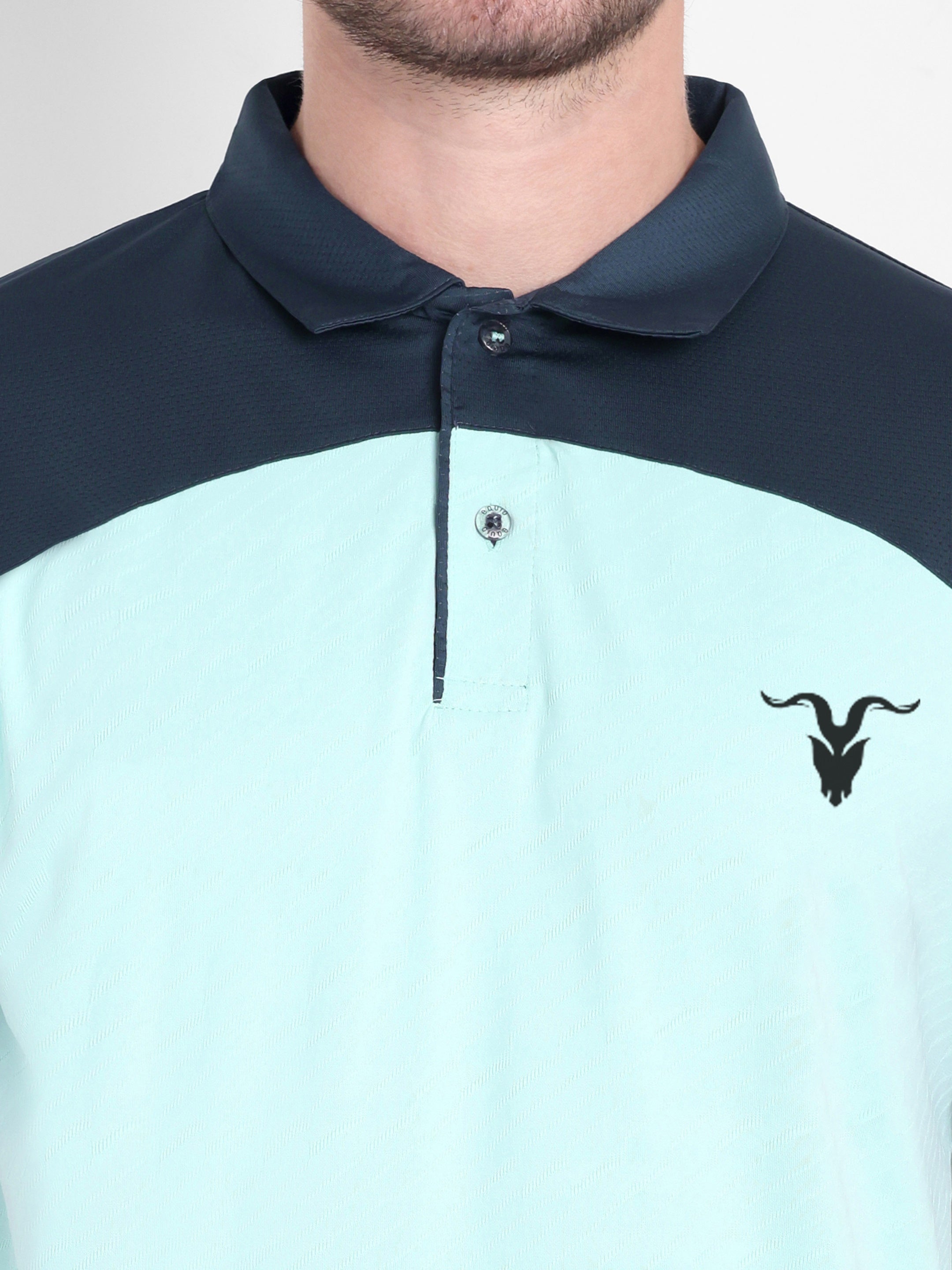 Men’s Fit Crew Neck Sports T-Shirt – Light Sky Blue Polo| BullVibe